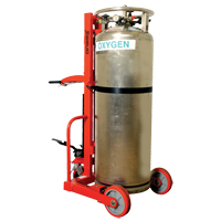 Grand chariot hydraulique HLCC pour bouteille de gaz liquide, Roues Polyur&eacute;thane, Base de 20" la x 20" p, 1000 lb St. Lawrence Industrial & Safety Supply