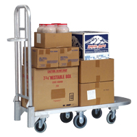 Aluminum Merchandise Cart, 20" W x 55-1/4" L, 1200 lbs. Cap., Polyurethane Wheels St. Lawrence Industrial & Safety Supply