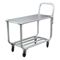 Chariot en aluminium &agrave; plateforme tubulaire, 700 lb Capacit&eacute;, Aluminium, 19" la x 42" ha x 46" p, Bordure vers le bas St. Lawrence Industrial & Safety Supply