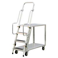 Chariot de pr&eacute;paration en aluminium avec &eacute;chelle, Aluminium, 22" la x 51-1/2" p, 2 tablettes, Capacit&eacute; 800 lb St. Lawrence Industrial & Safety Supply