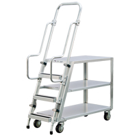 Chariot de pr&eacute;paration en aluminium avec &eacute;chelle, Aluminium, 22" la x 51-1/2" p, 3 tablettes, Capacit&eacute; 800 lb St. Lawrence Industrial & Safety Supply