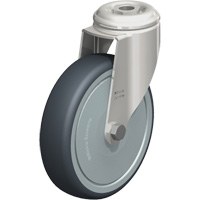 Roulette en &eacute;lastom&egrave;re thermoplastique acier inoxydable, Pivotant, Diam&egrave;tre 5" (127 mm), Capacit&eacute; 265 lb (120 kg) St. Lawrence Industrial & Safety Supply