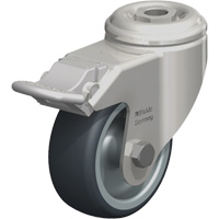 Roulette en &eacute;lastom&egrave;re thermoplastique acier inoxydable, Pivotant avec frein, Diam&egrave;tre 3-1/8" (79,5 mm), Capacit&eacute; 220 lb (100 kg) St. Lawrence Industrial & Safety Supply