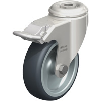 Roulette en &eacute;lastom&egrave;re thermoplastique acier inoxydable, Pivotant avec frein, Diam&egrave;tre 4" (102 mm), Capacit&eacute; 240 lb (108 kg) St. Lawrence Industrial & Safety Supply