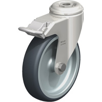 Roulette en &eacute;lastom&egrave;re thermoplastique acier inoxydable, Pivotant avec frein, Diam&egrave;tre 5" (127 mm), Capacit&eacute; 265 lb (120 kg) St. Lawrence Industrial & Safety Supply