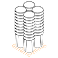 Baril emboîtable en poly&eacute;thyl&egrave;ne, 55 gal. US (45 gal. imp.), Dessus ouvert, Jaune St. Lawrence Industrial & Safety Supply