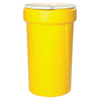 Baril emboîtable en poly&eacute;thyl&egrave;ne, 30 gal. US (25 gal. imp.), Dessus ouvert, Jaune St. Lawrence Industrial & Safety Supply