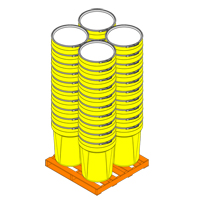 Baril emboîtable en poly&eacute;thyl&egrave;ne, 30 gal. US (25 gal. imp.), Dessus ouvert, Jaune St. Lawrence Industrial & Safety Supply