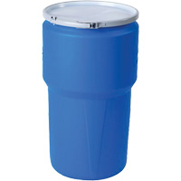 Baril emboîtable en poly&eacute;thyl&egrave;ne, 14 gal. US (11,7 gal. imp.), Dessus ouvert, Bleu St. Lawrence Industrial & Safety Supply
