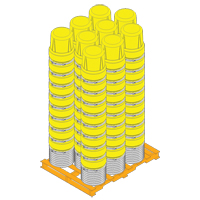 Baril emboîtable en poly&eacute;thyl&egrave;ne, 10 gal. US (8,33 gal. imp.), Dessus ouvert, Bleu St. Lawrence Industrial & Safety Supply