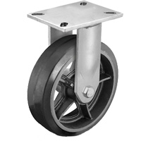Roulette robuste avec plaque, Pivotant, 6" (152,4 mm), Caoutchouc, 450 lb (204 kg) St. Lawrence Industrial & Safety Supply