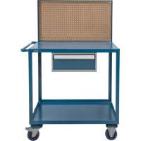Mobile Service Cart, 2 Tiers, 24" W x 57" H x 40" D, 1200 lbs. Capacity St. Lawrence Industrial & Safety Supply