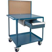 Mobile Service Cart, 2 Tiers, 24" W x 57" H x 40" D, 1200 lbs. Capacity St. Lawrence Industrial & Safety Supply