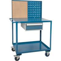 Mobile Service Cart, 2 Tiers, 24" W x 57" H x 40" D, 1200 lbs. Capacity St. Lawrence Industrial & Safety Supply