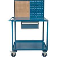 Mobile Service Cart, 2 Tiers, 24" W x 57" H x 40" D, 1200 lbs. Capacity St. Lawrence Industrial & Safety Supply