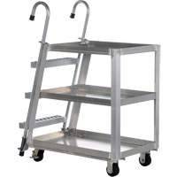 Chariot de pr&eacute;l&egrave;vement de stock, Aluminium, 21-7/8" la x 40" p, 3 tablettes, Capacit&eacute; 660 lb St. Lawrence Industrial & Safety Supply
