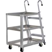 Chariot de pr&eacute;l&egrave;vement de stock, Aluminium, 21-7/8" la x 40" p, 3 tablettes, Capacit&eacute; 660 lb St. Lawrence Industrial & Safety Supply