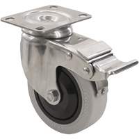 Roulette 2309 avec 2 freins, Pivotant avec frein, 4" (101,6 mm), Gris Envirothane, 350 lb (158,8 kg) St. Lawrence Industrial & Safety Supply