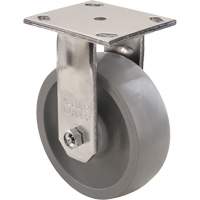 Roulette Max9, Fixe avec frein, 5" (127 mm), Gris-WOW Envirothane, 1000 lb (453,6 kg) St. Lawrence Industrial & Safety Supply