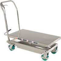 Table &eacute;l&eacute;vatrice hydraulique manuelle &agrave; ciseaux, 36-1/4" lo x 19-3/8" la, Acier inoxydable, Capacit&eacute; 600 lb St. Lawrence Industrial & Safety Supply