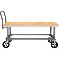 Chariot &agrave; plateforme ajustable en bois, 48" lo x 24" la, Capacit&eacute; de 1800 lb, Roues en Caoutchouc moul&eacute; St. Lawrence Industrial & Safety Supply