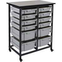 Mobile Bin Storage Unit, Single-sided, 12 bins, 30-3/4" W x 20" D x 37-1/2" H St. Lawrence Industrial & Safety Supply