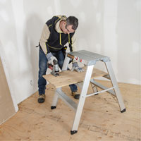 Poste de travail chevalet de sciage portatif, Cadre Aluminium, 12-1/4" p x 36" h St. Lawrence Industrial & Safety Supply