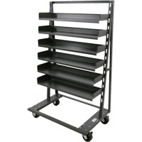 Chariot &agrave; cadre en A robuste &agrave; un c&ocirc;t&eacute; avec 6 plateaux, 38" x 25" x 63", Capacit&eacute; 2500 lb St. Lawrence Industrial & Safety Supply