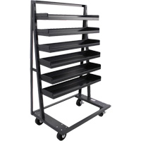 Chariot &agrave; cadre en A robuste &agrave; un c&ocirc;t&eacute; avec 6 plateaux &agrave; rebords, 38" x 25" x 63", Capacit&eacute; 2500 lb St. Lawrence Industrial & Safety Supply