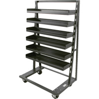 Chariot &agrave; cadre en A robuste &agrave; un c&ocirc;t&eacute; avec 6 plateaux &agrave; rebords, 38" x 25" x 63", Capacit&eacute; 2500 lb St. Lawrence Industrial & Safety Supply