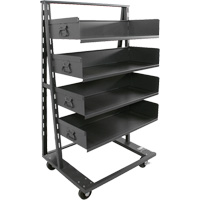 Chariot &agrave; cadre en A robuste &agrave; un c&ocirc;t&eacute; avec 4 grands plateaux, 38" x 25" x 63", Capacit&eacute; 2500 lb St. Lawrence Industrial & Safety Supply