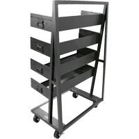 Chariot &agrave; cadre en A robuste &agrave; un c&ocirc;t&eacute; avec 4 grands plateaux, 38" x 25" x 63", Capacit&eacute; 2500 lb St. Lawrence Industrial & Safety Supply