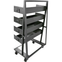 Chariot &agrave; cadre en A robuste &agrave; un c&ocirc;t&eacute; avec 4 grands plateaux &agrave; rebord, 38" x 25" x 63", Capacit&eacute; 2500 lb St. Lawrence Industrial & Safety Supply