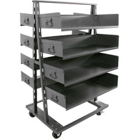 Chariot &agrave; cadre en A robuste &agrave; deux c&ocirc;t&eacute;s avec 8 plateaux &agrave; rebords, 38" x 30" x 63", Capacit&eacute; 2500 lb St. Lawrence Industrial & Safety Supply