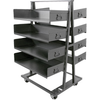 Chariot &agrave; cadre en A robuste &agrave; deux c&ocirc;t&eacute;s avec 8 plateaux &agrave; rebords, 38" x 30" x 63", Capacit&eacute; 2500 lb St. Lawrence Industrial & Safety Supply