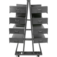 Chariot &agrave; cadre en A robuste &agrave; deux c&ocirc;t&eacute;s avec 8 plateaux &agrave; rebords, 38" x 30" x 63", Capacit&eacute; 2500 lb St. Lawrence Industrial & Safety Supply