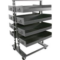Chariot &agrave; cadre en A robuste &agrave; deux c&ocirc;t&eacute;s avec 8 grands plateaux &agrave; rebords, 38" x 30" x 63", Capacit&eacute; 2500 lb St. Lawrence Industrial & Safety Supply