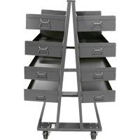 Chariot &agrave; cadre en A robuste &agrave; deux c&ocirc;t&eacute;s avec 8 grands plateaux &agrave; rebords, 38" x 30" x 63", Capacit&eacute; 2500 lb St. Lawrence Industrial & Safety Supply