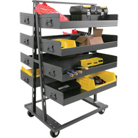 Chariot &agrave; cadre en A robuste &agrave; deux c&ocirc;t&eacute;s avec 8 grands plateaux &agrave; rebords, 38" x 30" x 63", Capacit&eacute; 2500 lb St. Lawrence Industrial & Safety Supply