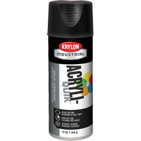 Laque industrielle Acryli-Quik, Noir, Ultra-mat, 12 oz, Canette a&eacute;rosol St. Lawrence Industrial & Safety Supply