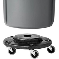 Brute&reg; Dolly, Polyethylene, Black, Fits: 20 - 55 US Gal. St. Lawrence Industrial & Safety Supply