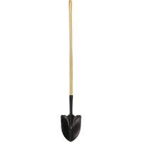 Round Point Shovel, Tempered Steel Blade, Wood, Straight Handle St. Lawrence Industrial & Safety Supply