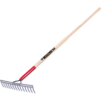 Pro Double Back Level Rake, Ashwood Handle, 13-3/4" W, Tempered Steel Blade, 14 Tines St. Lawrence Industrial & Safety Supply
