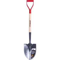 Pro Round Point Shovel, Tempered Steel Blade, Wood, D-Grip Handle St. Lawrence Industrial & Safety Supply