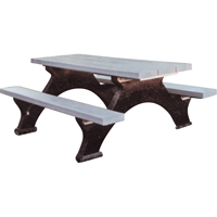 Tables de pique-nique en plastique recycl&eacute;, 6' lo x 62-1/4" la, Gris St. Lawrence Industrial & Safety Supply