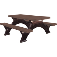 Tables de pique-nique en plastique recycl&eacute;, 6' lo x 62-1/4" la, Brun St. Lawrence Industrial & Safety Supply