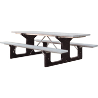 Tables de pique-nique en plastique recycl&eacute;, 6' lo x 61-1/2" la, Gris St. Lawrence Industrial & Safety Supply