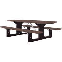 Tables de pique-nique en plastique recycl&eacute;, 6' lo x 61-1/2" la, Brun St. Lawrence Industrial & Safety Supply