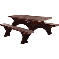Tables de pique-nique en plastique recycl&eacute;, 8' lo x 61-1/2" la, Brun St. Lawrence Industrial & Safety Supply