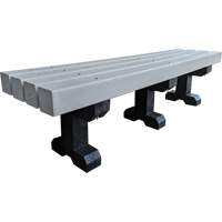 Banc de parc, Plastique recycl&eacute;, 72" lo x 17" la x 17" h, Gris St. Lawrence Industrial & Safety Supply
